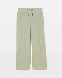 Slub French Terry Relaxed Wide Leg Ankle Pants