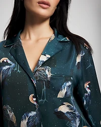 Long Sleeve Notch Collar Pajama Top