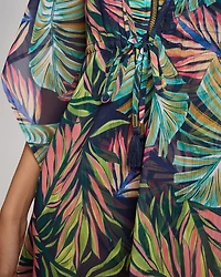 Color Spectrum Chiffon Caftan Swim Cover Up