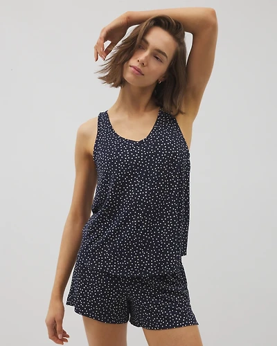 Printed V-Neck Pajama Tank