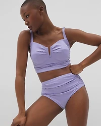 Seersucker High-Waist Bottoms