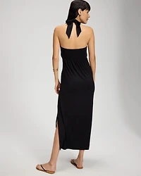 Twist-Front Halter Maxi Bra Dress