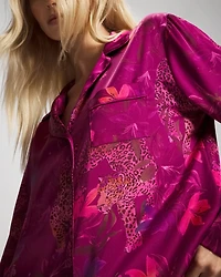 Long Sleeve Notch Collar Pajama Top