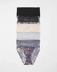 Edge High-Leg Brief Panty with Lace 5 Pack