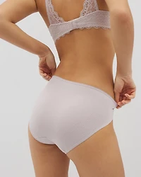 Cotton Blend High-Leg Panty with Lace
