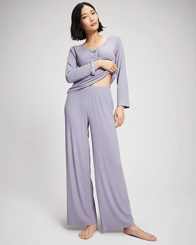 Pointelle Wide Leg Pajama Pant