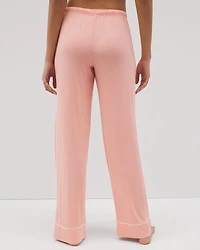 Solid Piped Pajama Pants