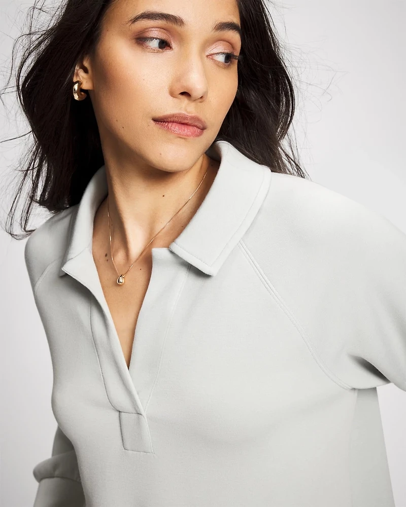 Modern Modal Collared Long Sleeve Top