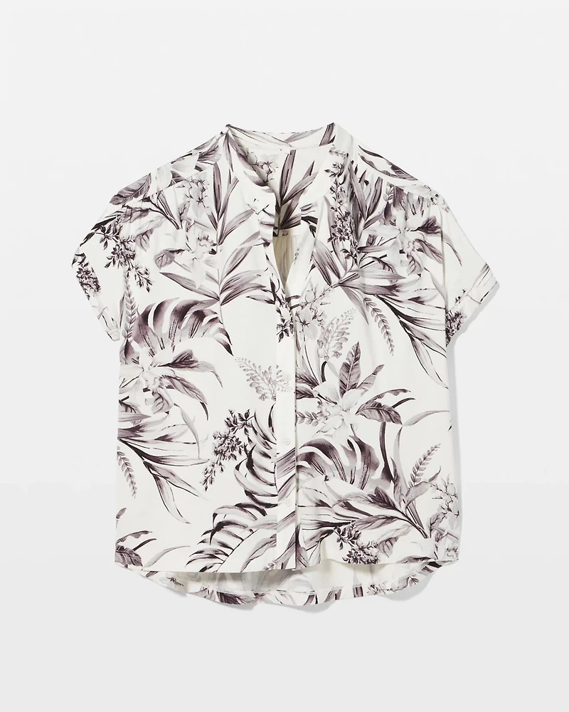 Short-Sleeve Button-Front Pajama Top