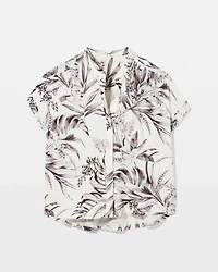 Short-Sleeve Button-Front Pajama Top