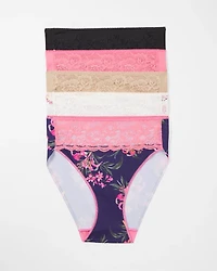 Edge High-Leg Brief Panty with Lace 5 Pack