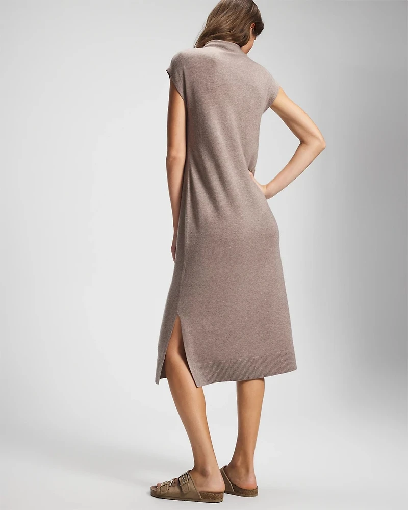 Premier Knit Sweater Funnel Neck Midi Dress