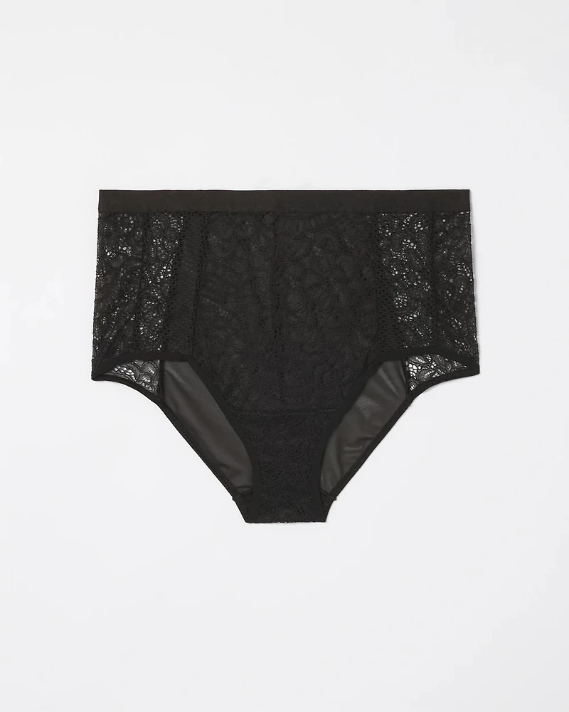 Mixed Media High-Waist Brief Panty