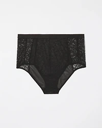 Mixed Media High-Waist Brief Panty