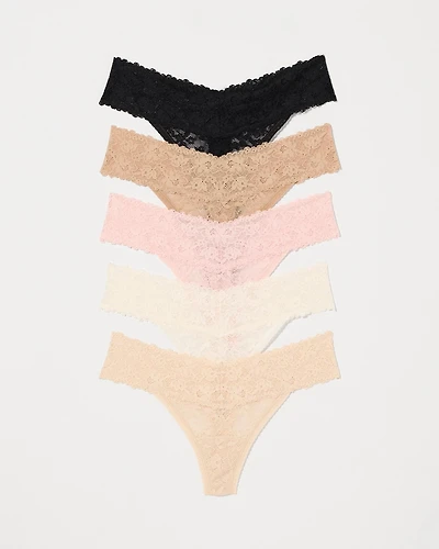 Perfect Lace Thong Panty 5-Pack