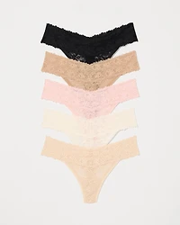 Perfect Lace Thong Panty 5-Pack