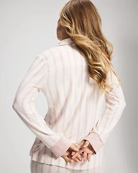 Printed Long Sleeve Notch Collar Pajama Top