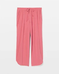 Solid Piped Crop Pajama Pant