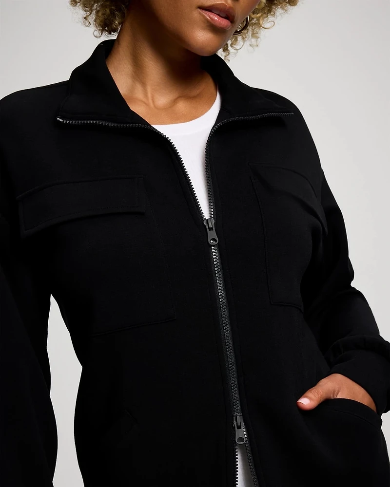 Modern Modal Funnel Neck Cinch Jacket
