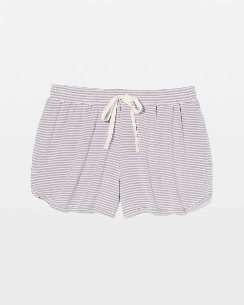 Curved Hem Pajama Shorts