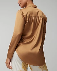 Long-Sleeve Collar Pajama Top