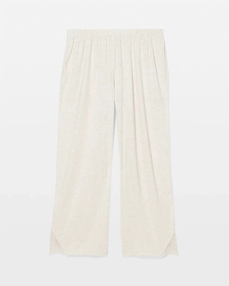 Slub Wide Leg Pajama Crop