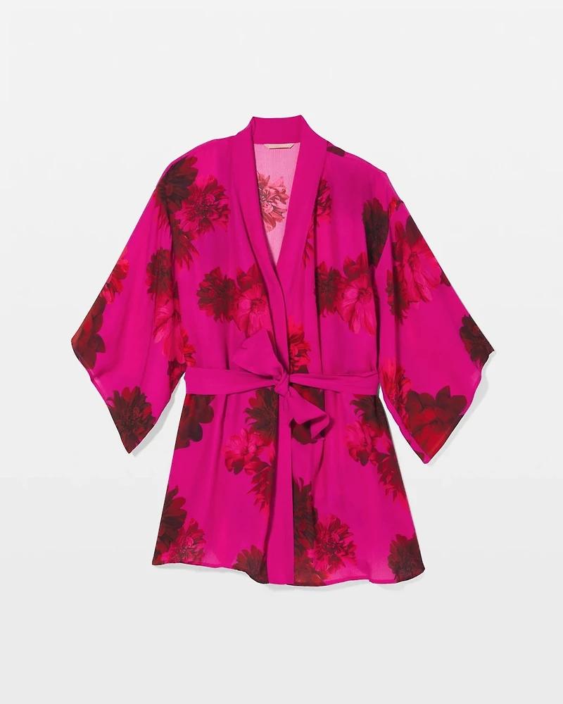 Silk Chiffon Short Robe