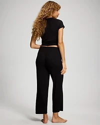Lightweight Rib Knit Crop Pajama Pants