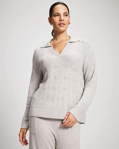 Premier Knit Cable Collared Sweater