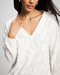 Jacquard Terry V-Neck Sweatshirt