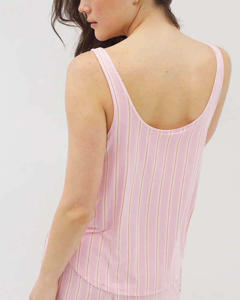 Pajama Tank With Piping