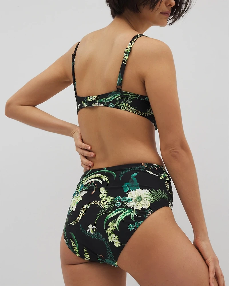 Ruched High-Waist Bikini Bottom