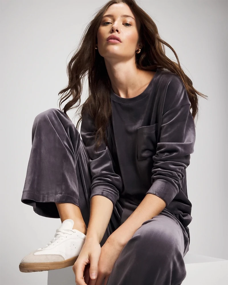 Velour Straight Leg Pants