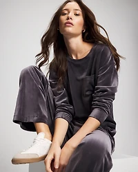 Velour Straight Leg Pants