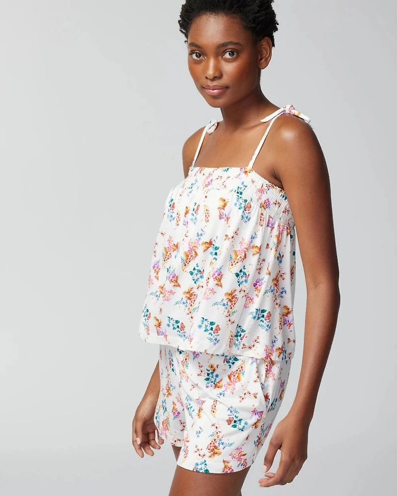 Smocked Babydoll Pajama Top