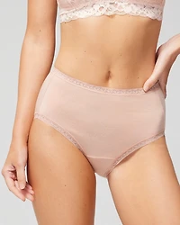 Cotton Brief Panty with Lace Trim