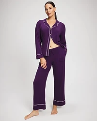 Solid Piped Pajama Pant