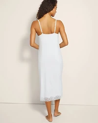 Lace-Trim Midi Gown