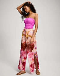 Cotton Voile Wide Leg Relaxed Pants