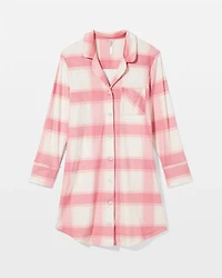 Long-Sleeve Notch Collar Sleepshirt