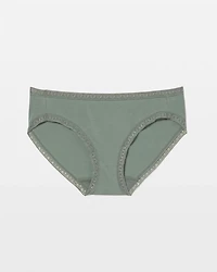 Cotton Hipster Panty with Lace Trim