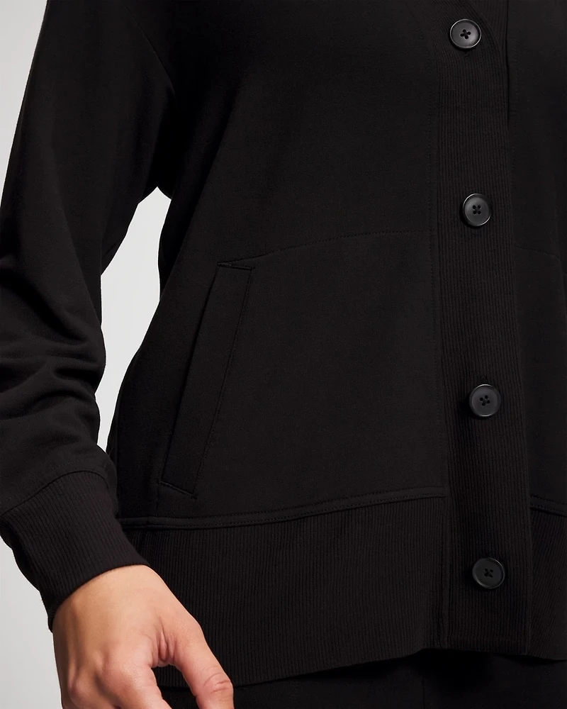 Ultrasoft Fleece Relaxed Button Up Cardigan