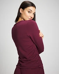 Ruched Long Sleeve Pajama Tee