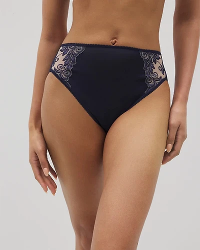 High-Leg Brief Panty with Sensuous Lace