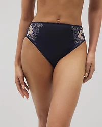 High-Leg Brief Panty with Sensuous Lace