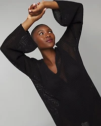 Cotton Crochet-Style Shift Cover-Up
