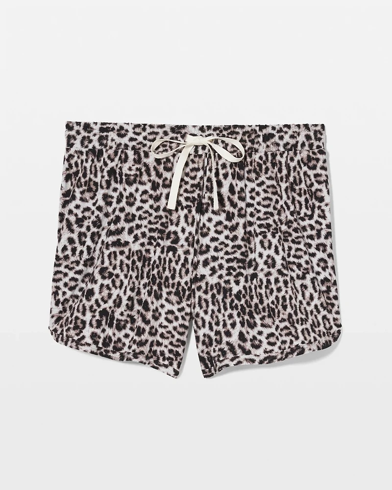 Curved Hem Pajama Shorts