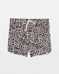 Curved Hem Pajama Shorts
