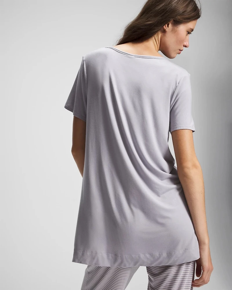 Short Sleeve Pajama Tunic Tee