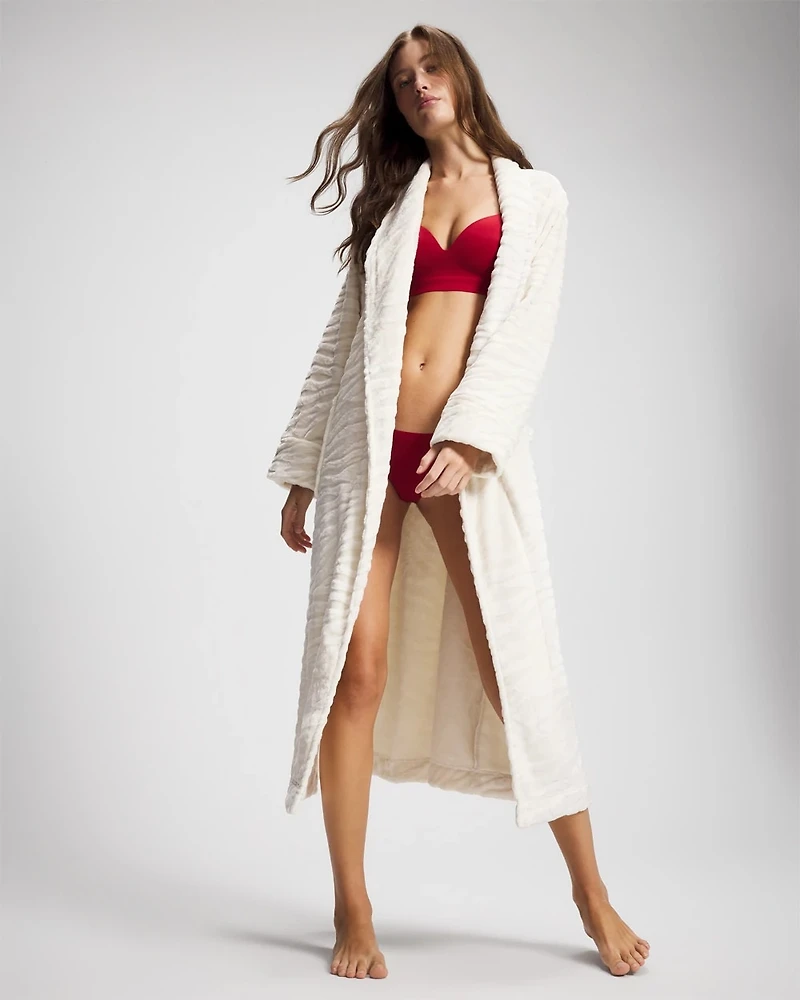 Textured Plush Long Robe